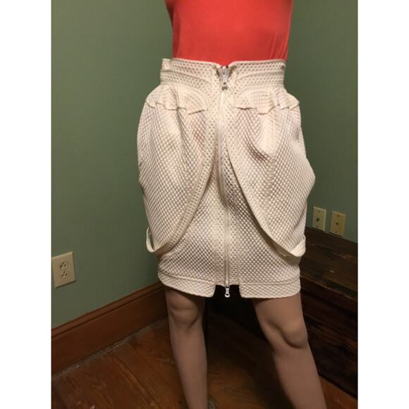 Vera Wang Couture (runway?) Ivory Geometric Textured Mini Skirt NWT - Picture 1 of 6